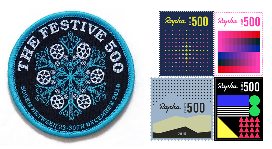 Festive Rapha 500 badges