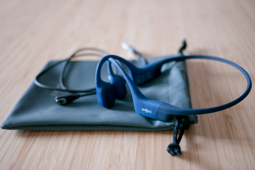 Cycling Shokz Audio Bone Conduction Open-ear Headphones wireless out of the box