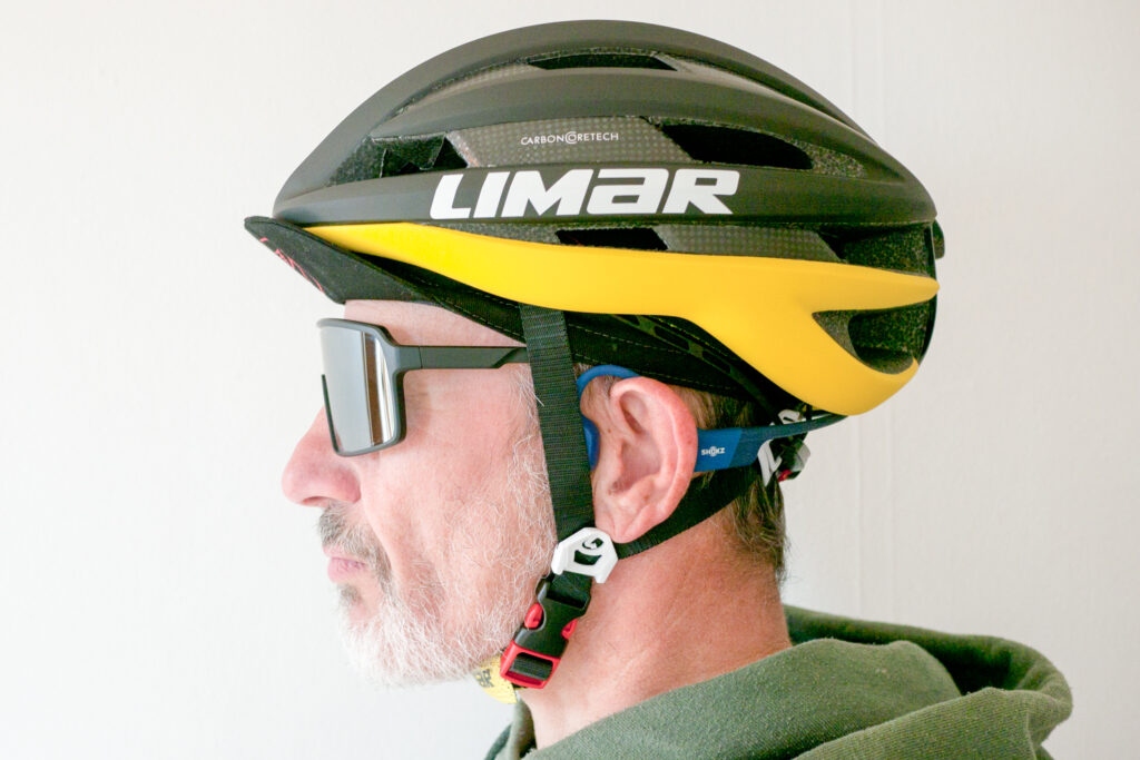 Cycling helmet and cap Shokz Audio Bone Conduction Open-ear Headphones wireless