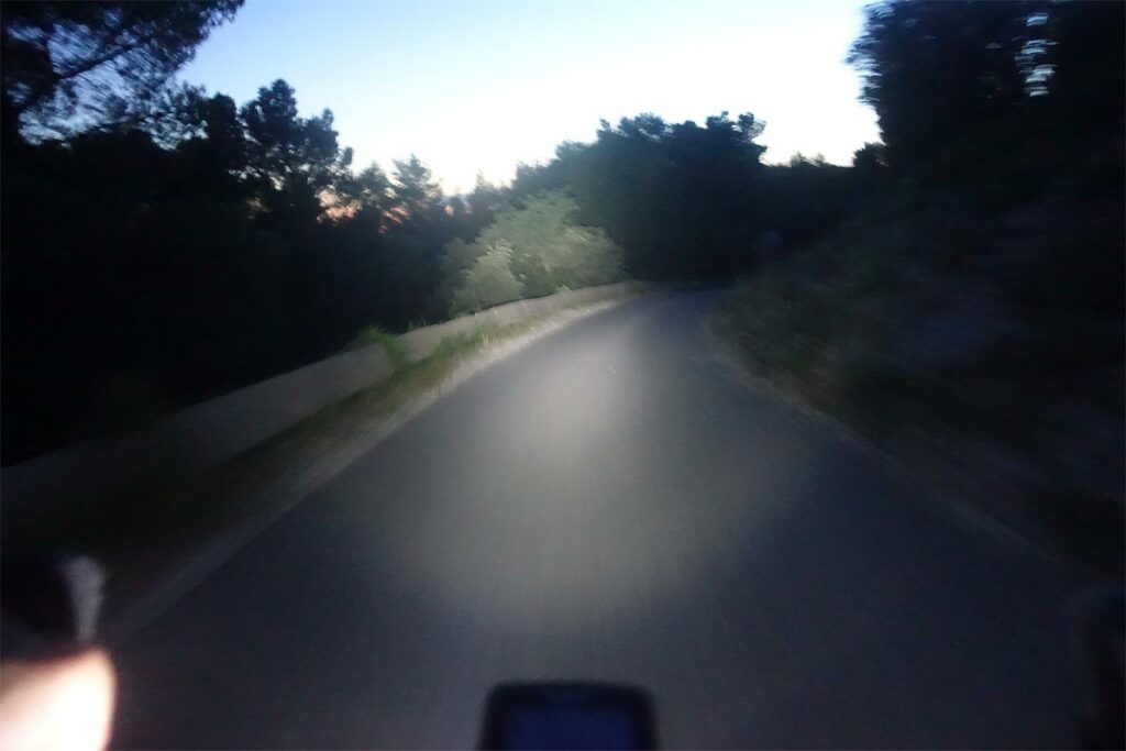 Night ride cycling downhill road cycling