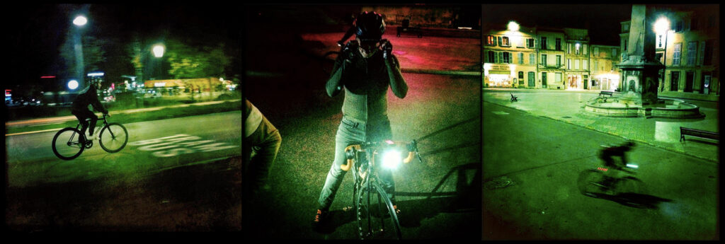 solo night ride urban cycling