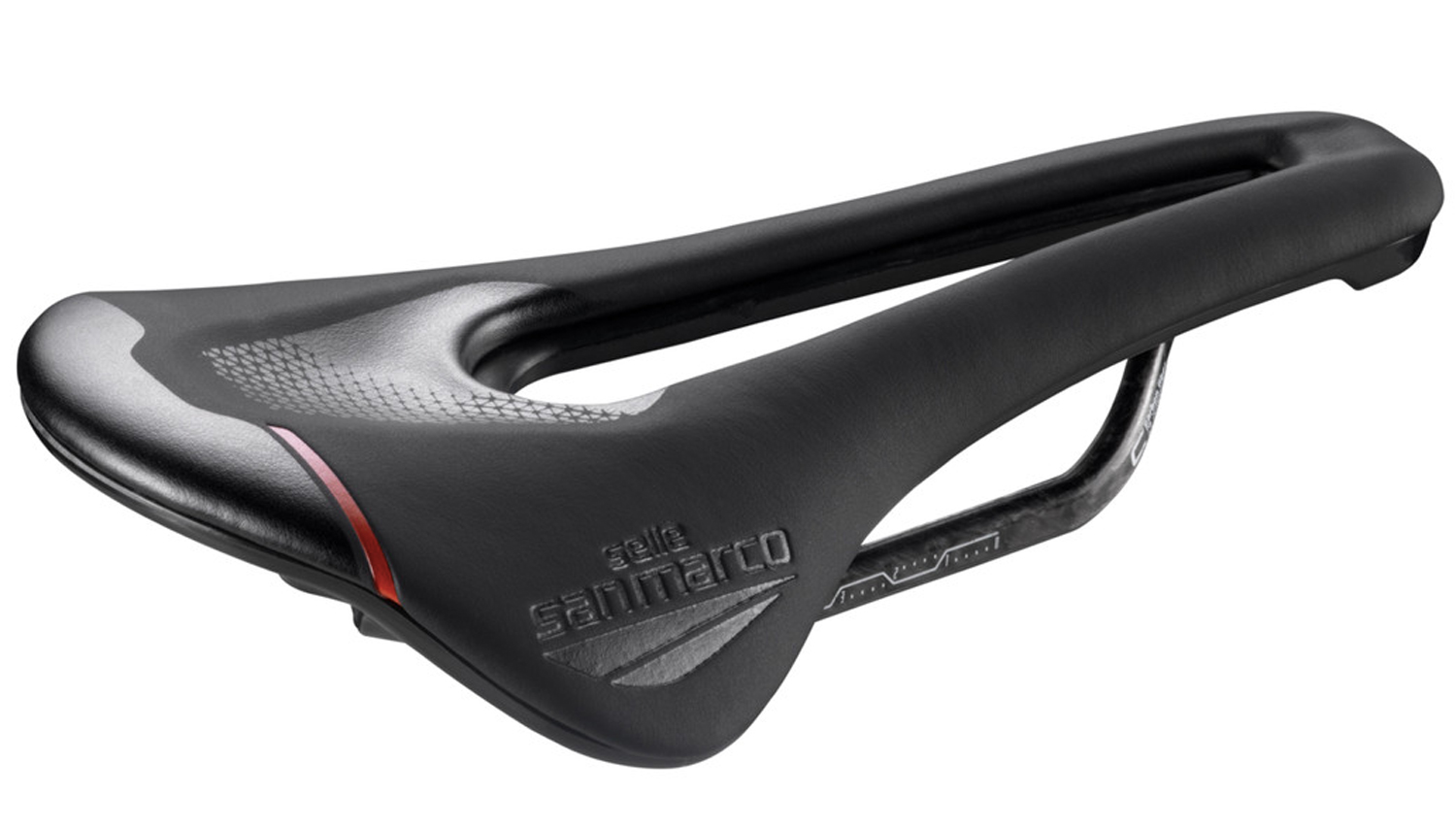 Selle Vélo Route San Marco SHORTFIT 130 - Courte, Légère, Trou Central - Rails Xsilite, Confort Périanal, Taille S3