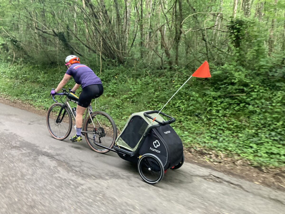 Remorque vélo pour chien Hamax en côte