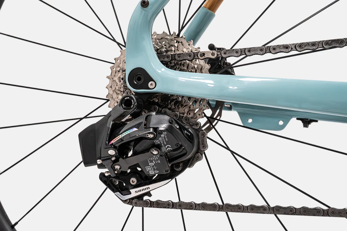 Hyboo Gravel line détail du dérailleur SRAM Force